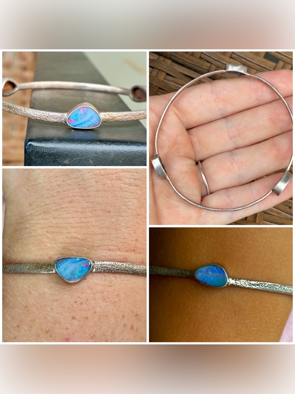 Hawaiian Solid sterling genuine opal bangle
Bracelet